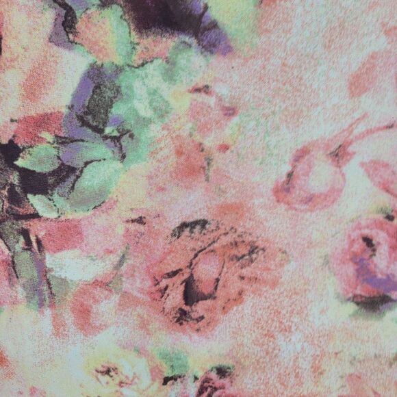 BCBGMaxAzaria Sleeveless Blouse Top L Floral Mesh Button Down V-neck Feminine - Picture 6 of 14